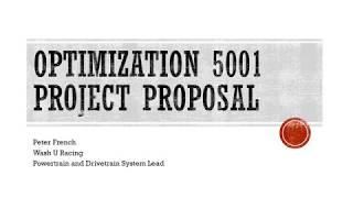 Optimization 5001 Project Proposal