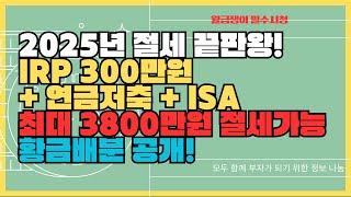 IRP 300만원 가입했습니다 2025년 절세의 정석 연금저축, ISA 황금배분 전략 大공개