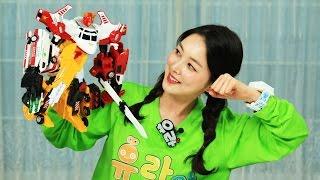 [유라] 장난감(toy)_헬로 카봇 마이티가드 4대 합체 변신로봇 Hello kabot Mighty guard Transforming robots 악당을 물리쳐라!