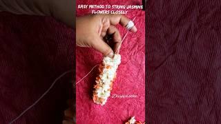 How to tie jasmine flowers in easy way/different method to string jasmine flowers/mallipoo/veni/DIY