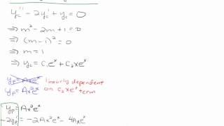 Method of Undetermined Coefficients Linear Dependent Case (Exponential)