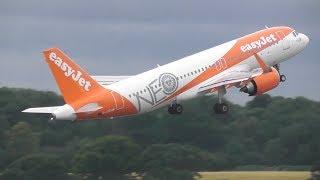 Easyjet Airbus A320 NEO Landing and Take off at Luton Airport, G-UZHB