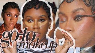 My Go-To Everyday Makeup | Skin Focused | Glossy Eye | Mascara Combo for Natural Lashes on Dark Skin