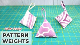 How to Make Sewing Pattern Weights in 5 minutes // Easy Triangular Fabric Weights Tutorial