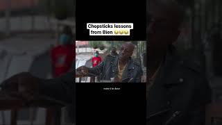 Bien teaches Sheila how to use chopsticks comedy video  #shorts #comedy #funnyshorts