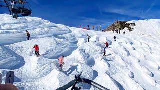 Hardest Ski-Run in the World: Swiss Wall (90%) in Les Portes du Soleil