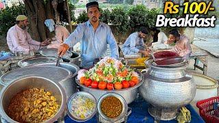 REAL CHEAP BREAKFAST ON THE ROADSIDE | DESI NASHTA POINT | FAISALABAD STREET FOOD