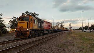 DXC 5385 on Freight Train 829F at Hoskyns Road Level Crossing Rolleston