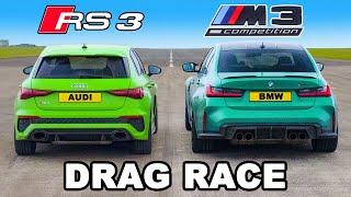 Audi RS3 v BMW M3: DRAG RACE