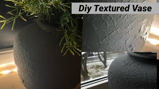 Thrift flip/ painting technique for a textured vase / Pottery barn dupe for less