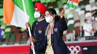 Team India Entry in Tokyo Olympics 2021 Opening Ceremony  Indian Athletes Entry in Olympics 2020