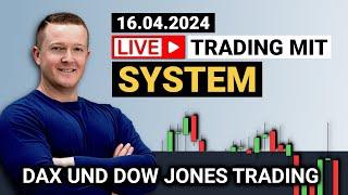 Mit 1.000€ zum beruflichen Börsenhandel mit Florian Kasischke - DAX und Dow Livetrading | 16.04.2024