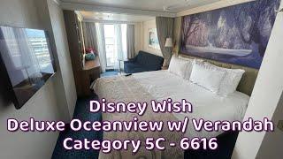 Disney Wish - Deluxe Oceanview Stateroom with Verandah (6616) (Category  5C)