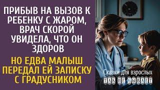 Прибыв на вызов к ребенку с жаром, врач увидела, что он здоров… Но едва малыш передал ей записку