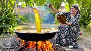 Grandma Picks Mulberries and Makes the Best Molasses! Homemade Molasses Recipe!