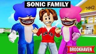 ADOPTED BY SONIC FAMILY in Brookhaven RP - Roblox Family  Funny Situations | Gwen Portuguese