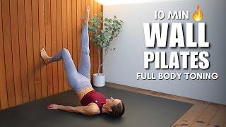 10 MIN WALL PILATES WORKOUT | Full Body Toning