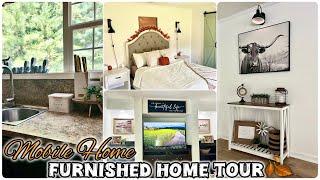 FURNISHED HOME TOUR OF OUR DOUBLE WIDE!! #newhome #mobilehome #hometour