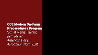 CCE NCRAT Modern On-Farm Preparedness Program - Social Media Training