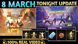 BAND EMOTES NEW EVENT Tonight Update 8 March| aaj Raat kya aaega free fire mein Tonight Update EMOTE