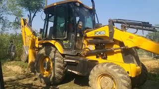 JCB Backhoe Loader Working Road Construction  - JCB Work Easily