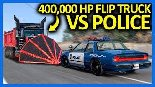 Can a 400,000 Horsepower Flip Truck Escape the Police in BeamNG?!?