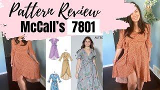 MCCALLS 7801 PATTERN REVIEW, WRAP DRESS FOR FALL, SEW A HANDMADE WARDROBE.