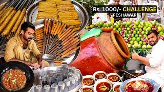 Food Challenge - 24hours Rs 1000/- Shiekh Panche farosh | Tawa kaleji - Zafrani kabab - street food