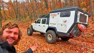 Incredible FALL Foliage while Exploring Pennsylvania's Back Country Roads in my Jeep Truck Camper