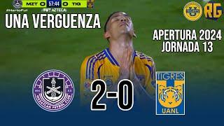 RESUMEN COMPLETO Mazatlán vs Tigres 2-0 | Liga Mx Apertura 2024 Jornada 13 | HUMILLANTE