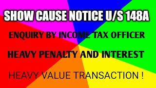 NOTICE BY INCOME TAX DEPARTMENT ! HIGH VALUE TRANSACTION !