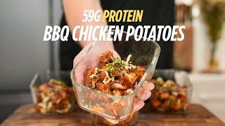 HIGH PROTEIN Loaded BBQ Chicken Potato Bowls | FAST & EASY Meal Prep