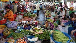 Cambodian Food Market Tours - Daily Lifestyle & Activities of Vendors Selling Food In Town Market