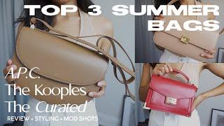 top 3 summer bag essentials, affordable luxury 2021 - THE KOOPLES, THE CURATED, A.P.C GENEVE review