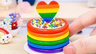 Amazing Rainbow Cake  Miniature Rainbow Cake Decorating Ideas | Satisfying Tiny Cakes