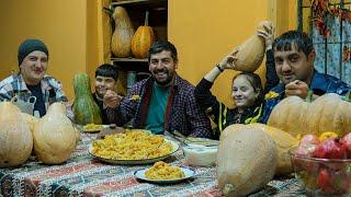 Remote Azerbaijani Village | Cooking Pumpkin the Traditional Way | Simple Daily Family Life