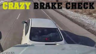 Brake Checks vs Semi Truck Driver. Brave or Crazy Man?