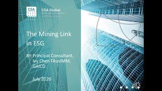 The Mining Link in ESG, by Ivy Chen