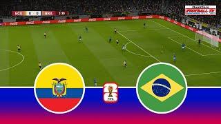 ECUADOR vs BRAZIL - FIFA World Cup Qualifiers 2026 | Football Match All Goals | Pes 21 Simulation