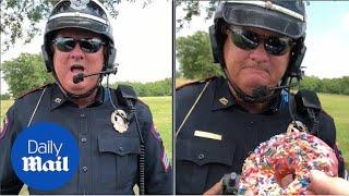 Man hands over doughnut to officer instead of driving licence