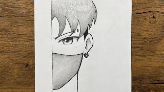 Easy to draw | How to draw handsome boy step-by-step | How to draw anime boy wearing face mask