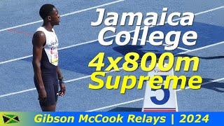 Jamaica College Obliterates All Competition in Pouring Rain | Boys 4x800m Final