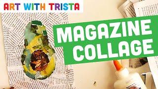 Recycled Magazine Collage Art Lesson Inspired by Derek Gores - Art With Trista