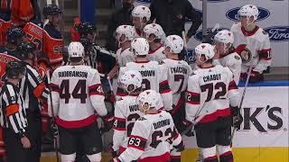 Brady Tkachuk Trash talks Mike Smith and whole Edmonton Oilers bench at the end of the game