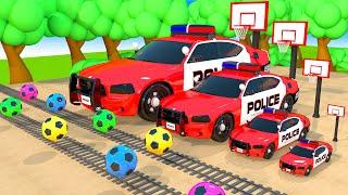 Police Car basketball game competition across Train tracks a success? Who wins?