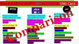 TRUE COMPARISON | One card vs Uni Card Vs Slice Card | Which CARD is better?? COMPLETE DETAILS 