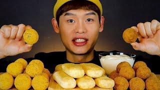 BHC 사이드메뉴! 꿀호떡 뿌링치즈볼 일반치즈볼에 뿌링소스까지~먹방!!Honey Rice Cake Cheeseball MuKBang~!!