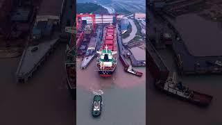 Huge oil tanker crossing a canal