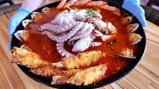 The largest seafood champon, octopus, abalone, and king tiger shrimp for $100 | Korean Food