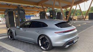 Proof That It All Can Work Perfectly! Porsche Taycan EV Road Trip Blasting Across Germany